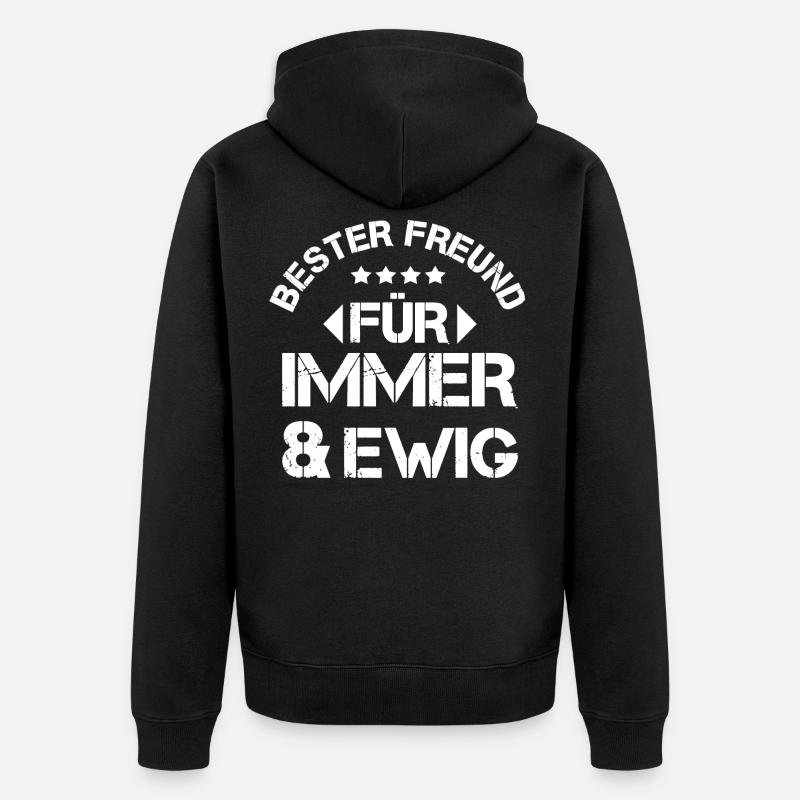 bester freund - Unisex Premium Bio Zip Hoodie - Schwarz