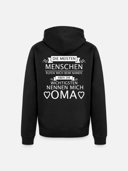 oma - Unisex Premium Bio Zip Hoodie - Schwarz