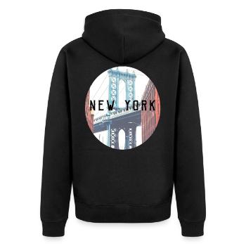 New York - Veste à capuche bio Premium Unisexe - noir - Dos - Nico (187cm)
