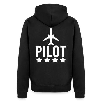 Pilote - Veste à capuche bio Premium Unisexe - noir - Dos - Nico (187cm)