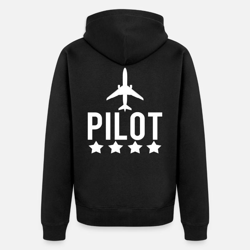 Pilot - Unisex Premium Bio Zip Hoodie - Schwarz