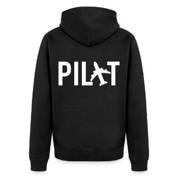 Pilote pilote avion co pilote cadeau de profession - Veste à capuche bio Premium Unisexe - noir - Dos - Nico (187cm)