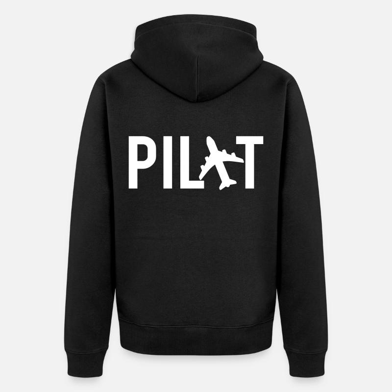 Pilot Piloten Flugzeug Co Pilot Beruf Geschenk - Unisex Premium Bio Zip Hoodie - Schwarz