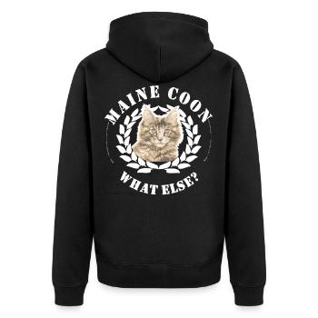 Maine Coon - Unisex Premium Organic Zip Hoodie - black - Back - Nico (187cm)