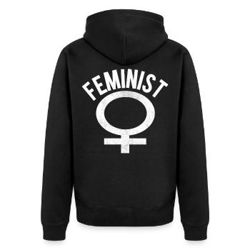 Féminisme féministe féministe femme droits des femmes - Veste à capuche bio Premium Unisexe - noir - Dos - Nico (187cm)