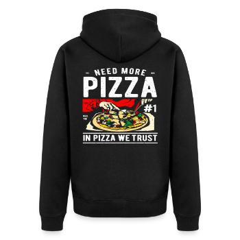 Pizza - Unisex Premium Bio Zip Hoodie - Schwarz - Hinten - Nico (187cm)
