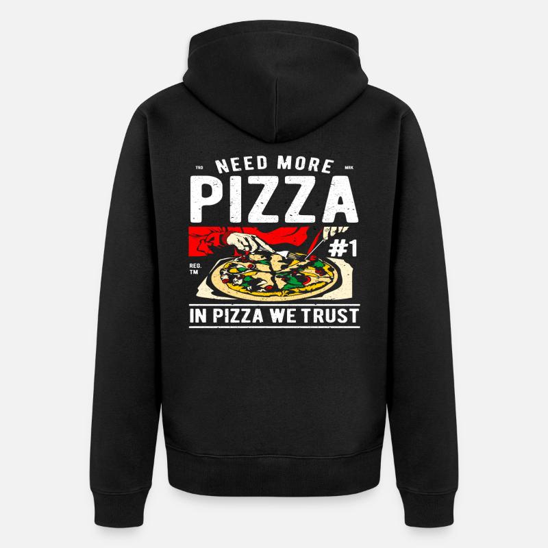 Pizza - Unisex Premium Bio Zip Hoodie - Schwarz