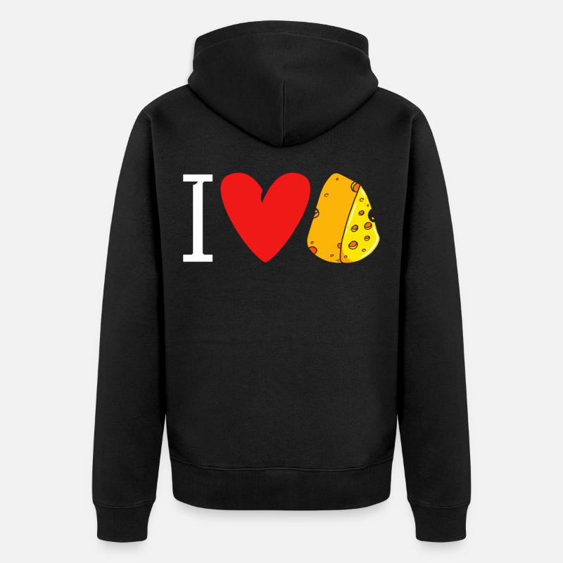 Fromage J’aime le fromage - Veste à capuche bio Premium Unisexe - noir