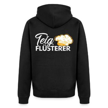 Bäcker Backen Konditor - Unisex Premium Bio Zip Hoodie - Schwarz - Hinten - Nico (187cm)