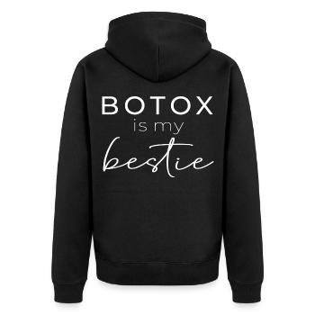 Botox ist mein bester Freund - Ich liebe Botox - Unisex Premium Bio Zip Hoodie - Schwarz - Hinten - Nico (187cm)