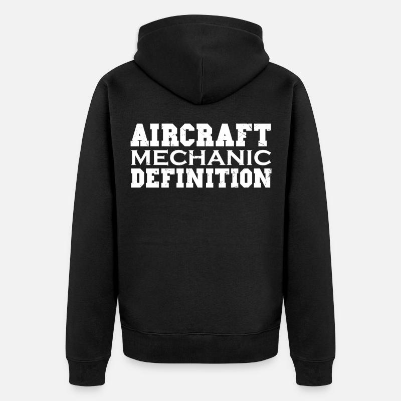 Fluggerätemechaniker Flugzeug Techniker - Unisex Premium Bio Zip Hoodie - Schwarz