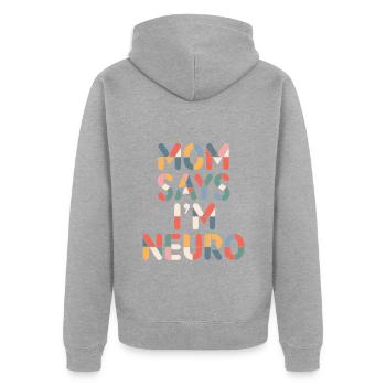 Neurodivers - Unisex Premium Organic Zip Hoodie - heather grey - Back - Nico (187cm)