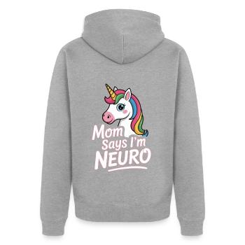 Neurodivers - Unisex Premium Organic Zip Hoodie - heather grey - Back - Nico (187cm)