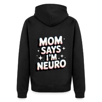 Neurodivers - Unisex Premium Organic Zip Hoodie - black - Back - Nico (187cm)