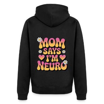 Neurodivers - Unisex Premium Organic Zip Hoodie - black - Back - Nico (187cm)