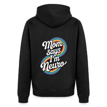 Neurodivers - Unisex Premium Bio Zip Hoodie - Schwarz - Hinten - Nico (187cm)