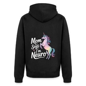 Neurodivers - Unisex Premium Bio Zip Hoodie - Schwarz - Hinten - Nico (187cm)