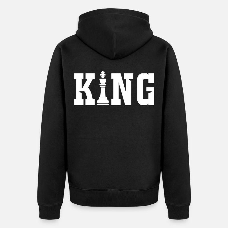 Jeu d’échecs roi - Veste à capuche bio Premium Unisexe - noir