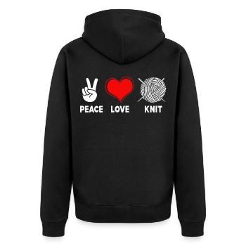 Crochet Yarn Knitting Thread Needle Sewing Wool - Unisex Premium Organic Zip Hoodie - black - Back - Nico (187cm)
