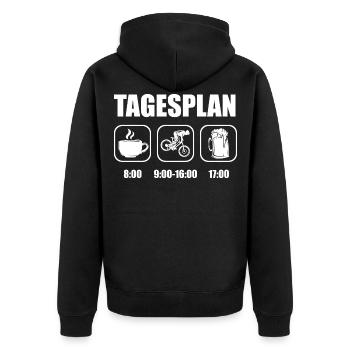Mountain Bike MTB Downhill - Unisex Premium Bio Zip Hoodie - Schwarz - Hinten - Nico (187cm)