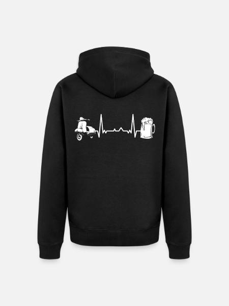 Motorroller Mofa Moped Roller - Unisex Premium Bio Zip Hoodie - Schwarz