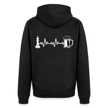Chess chess piece - Unisex Premium Organic Zip Hoodie - black - Back - Nico (187cm)