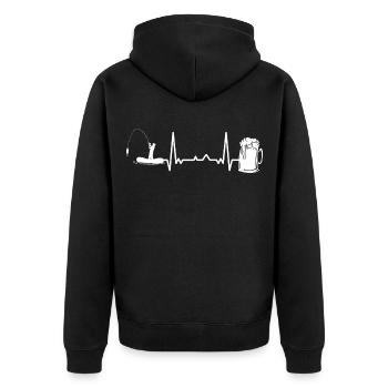 Pêche pêche - Veste à capuche bio Premium Unisexe - noir - Dos - Nico (187cm)