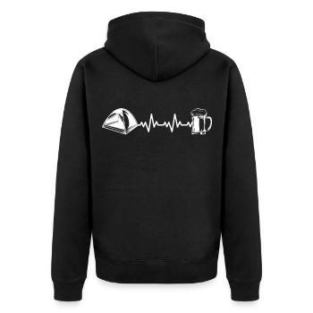 Camping Camping Campsite Camping - Unisex Premium Organic Zip Hoodie - black - Back - Nico (187cm)