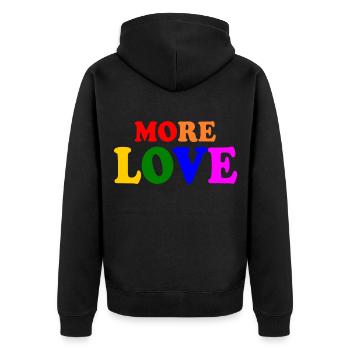 More love - Veste à capuche bio Premium Unisexe - noir - Dos - Nico (187cm)