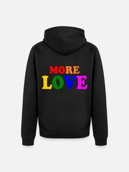 More love - Unisex Premium Organic Zip Hoodie - black