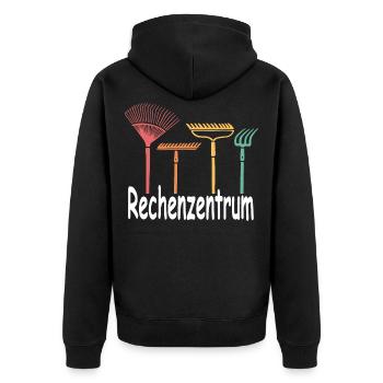 Rechenzentrum - Unisex Premium Bio Zip Hoodie - Schwarz - Hinten - Nico (187cm)