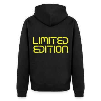 Limited Edition - Unisex Premium Organic Zip Hoodie - black - Back - Nico (187cm)