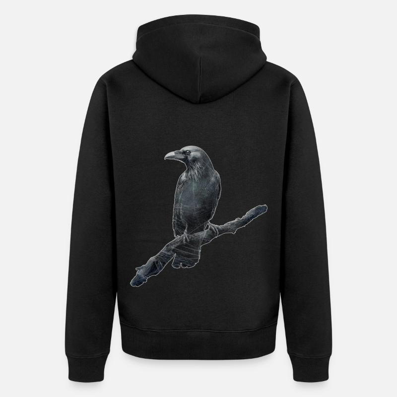 Corbeau - Veste à capuche bio Premium Unisexe - noir
