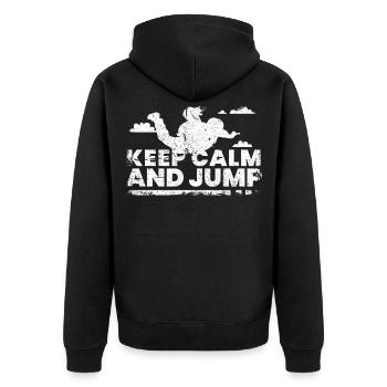 Skydiving Skydiving Sky Diving - Unisex Premium Organic Zip Hoodie - black - Back - Nico (187cm)