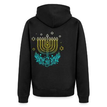 Hanoukka Hanoukka Hanoukka Hanouka Menorah - Veste à capuche bio Premium Unisexe - noir - Dos - Nico (187cm)