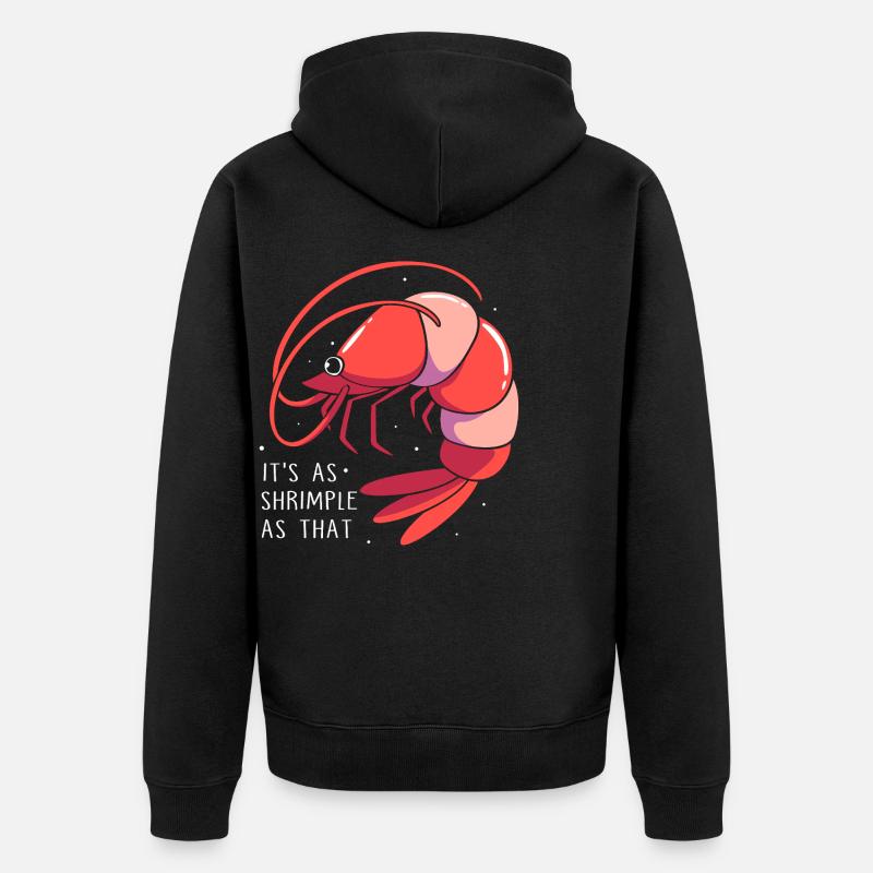 Shrimp Languste Meeresfrüchte Krabbe - Unisex Premium Bio Zip Hoodie - Schwarz