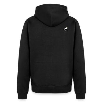 common eider - Unisex Premium Organic Zip Hoodie - black - Back - Nico (187cm)