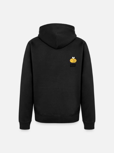 Happy bee - Unisex Premium Bio Zip Hoodie - Schwarz