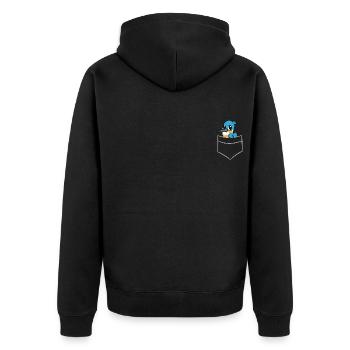 Kingfisher - Dans la poche poitrine / poche chemise - Veste à capuche bio Premium Unisexe - noir - Dos - Nico (187cm)
