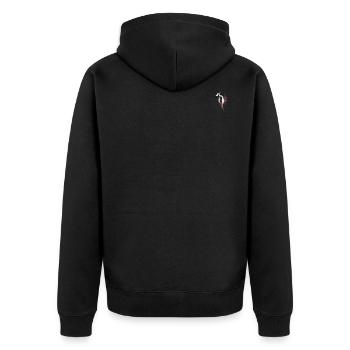 Buntspecht - Unisex Premium Bio Zip Hoodie - Schwarz - Hinten - Nico (187cm)