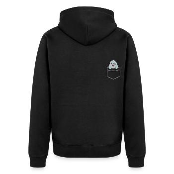 Sceau - Dans la poche de poitrine / poche de chemise - Veste à capuche bio Premium Unisexe - noir - Dos - Nico (187cm)