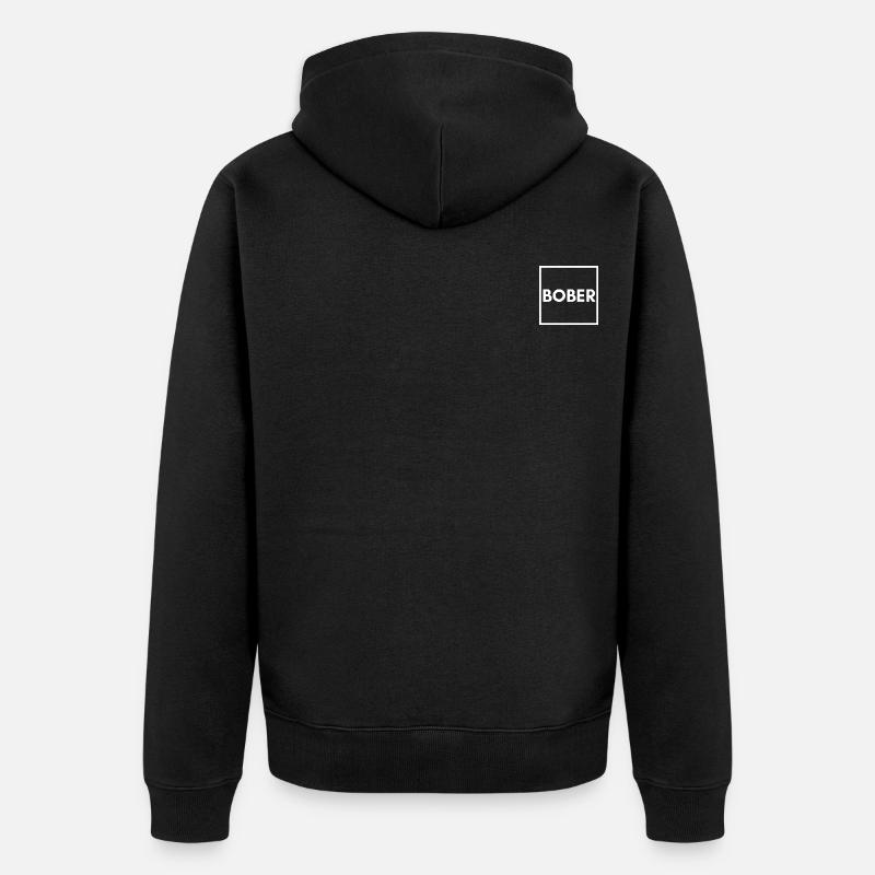 BOBR BOBER - der Bieber - Unisex Premium Bio Zip Hoodie - Schwarz