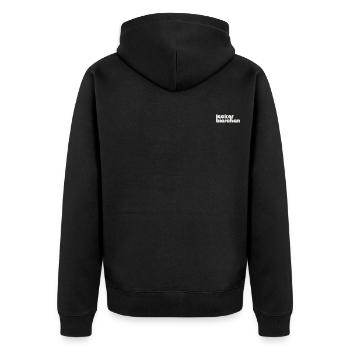 lecker bierchen - Unisex Premium Bio Zip Hoodie - Schwarz - Hinten - Nico (187cm)