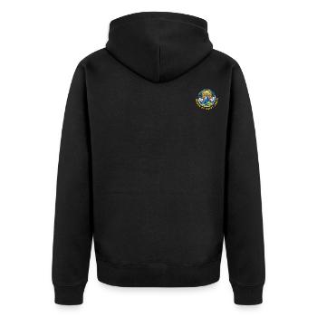 Straßen von St. Jakobus Glasmalerei - Unisex Premium Bio Zip Hoodie - Schwarz - Hinten - Nico (187cm)