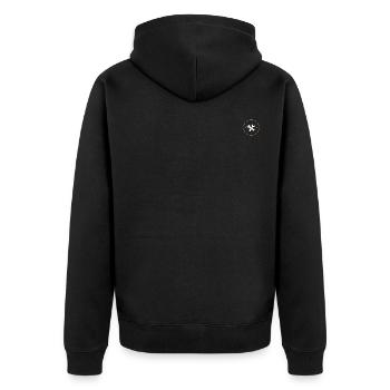 Worker - Unisex Premium Bio Zip Hoodie - Schwarz - Hinten - Nico (187cm)