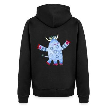 Cute Monsters - Unisex Premium Organic Zip Hoodie - black - Back - Nico (187cm)