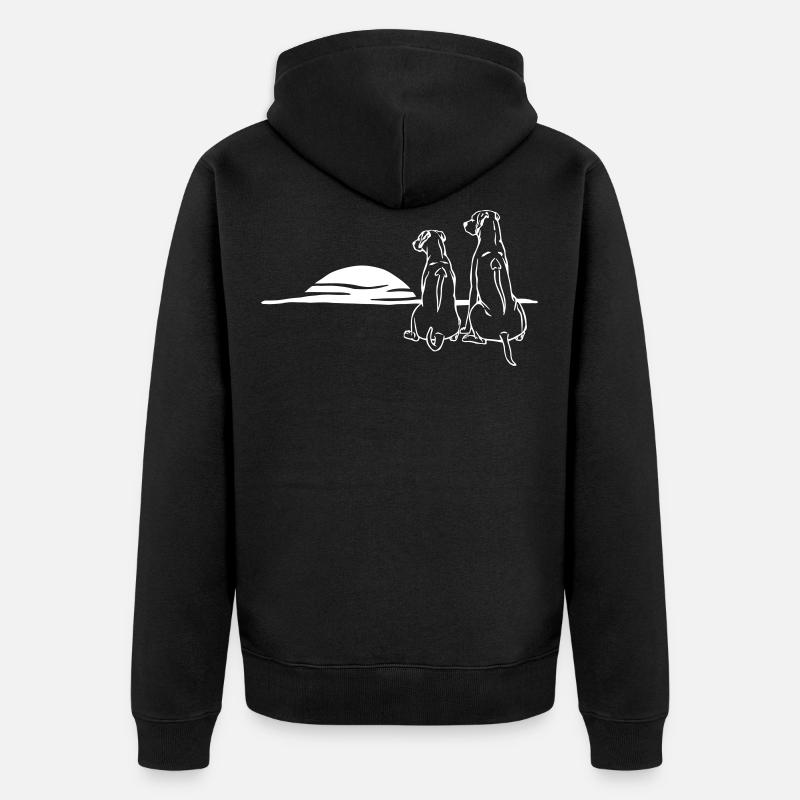 2 Rhodesian Ridgebacks - Unisex Premium Bio Zip Hoodie - Schwarz
