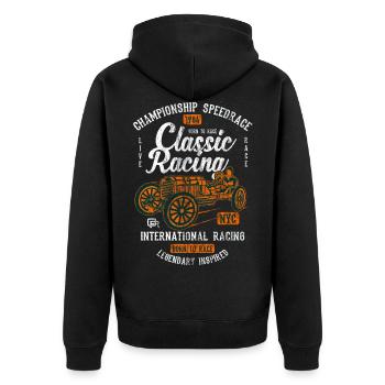 RACING CLASSIC - Racing Vintage Design Shirt - Veste à capuche bio Premium Unisexe - noir - Dos - Nico (187cm)
