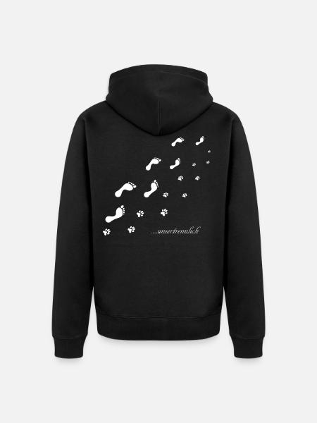 MENSCH & HUND UNZERTRENNLICH - Unisex Premium Bio Zip Hoodie - Schwarz