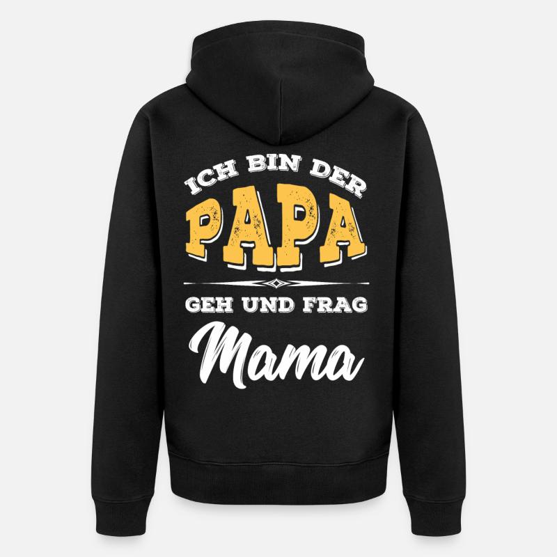 Ich bin der Papa - Unisex Premium Bio Zip Hoodie - Schwarz